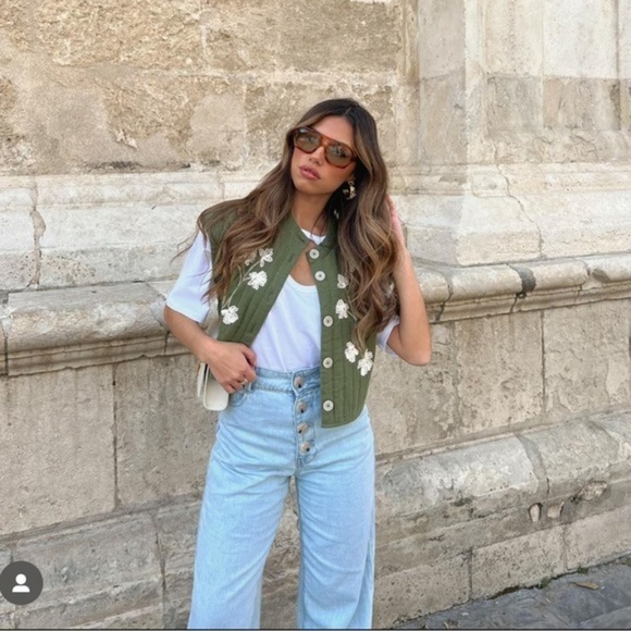 Zara embroidered quilted vest 7200/131 - Picture 5 of 16